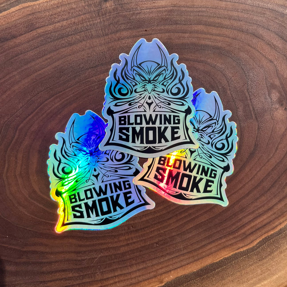 
                  
                    Blowing Smoke Holographic Sticker
                  
                